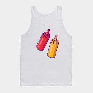 Mustard And Sauce Bottle Cartoon Tank Top